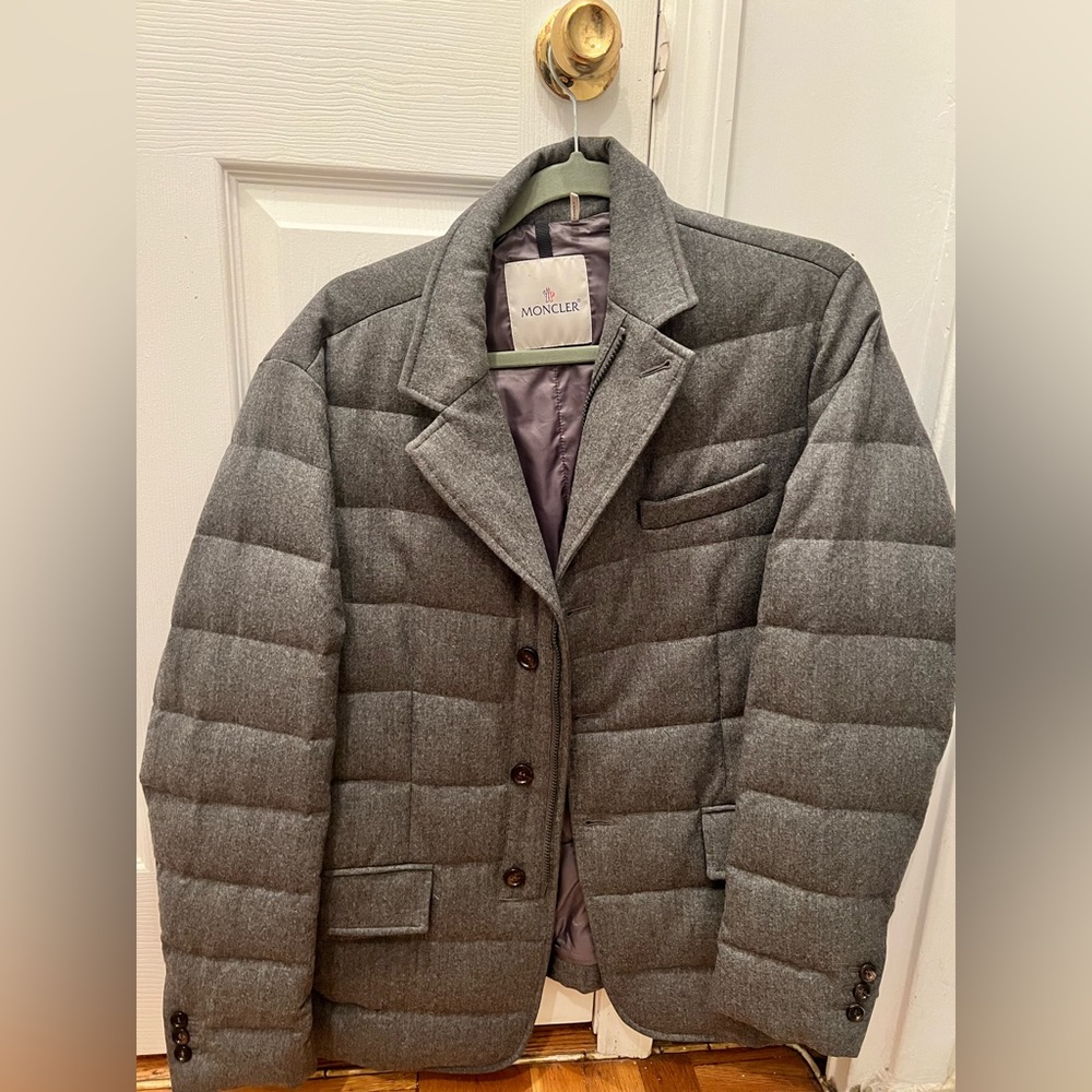 Men’s Authentic Moncler Rodin Grey Wool - Size Medium